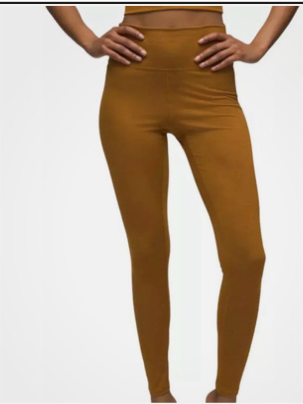 Prana Ribbed High-Waist Stretch Leggings - Brown